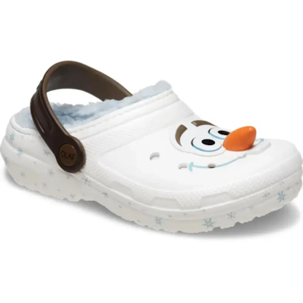 Crocs Disney Frozen Olaf Lined Classic Clogs Toddler 4 White Casual Shoes KFC987